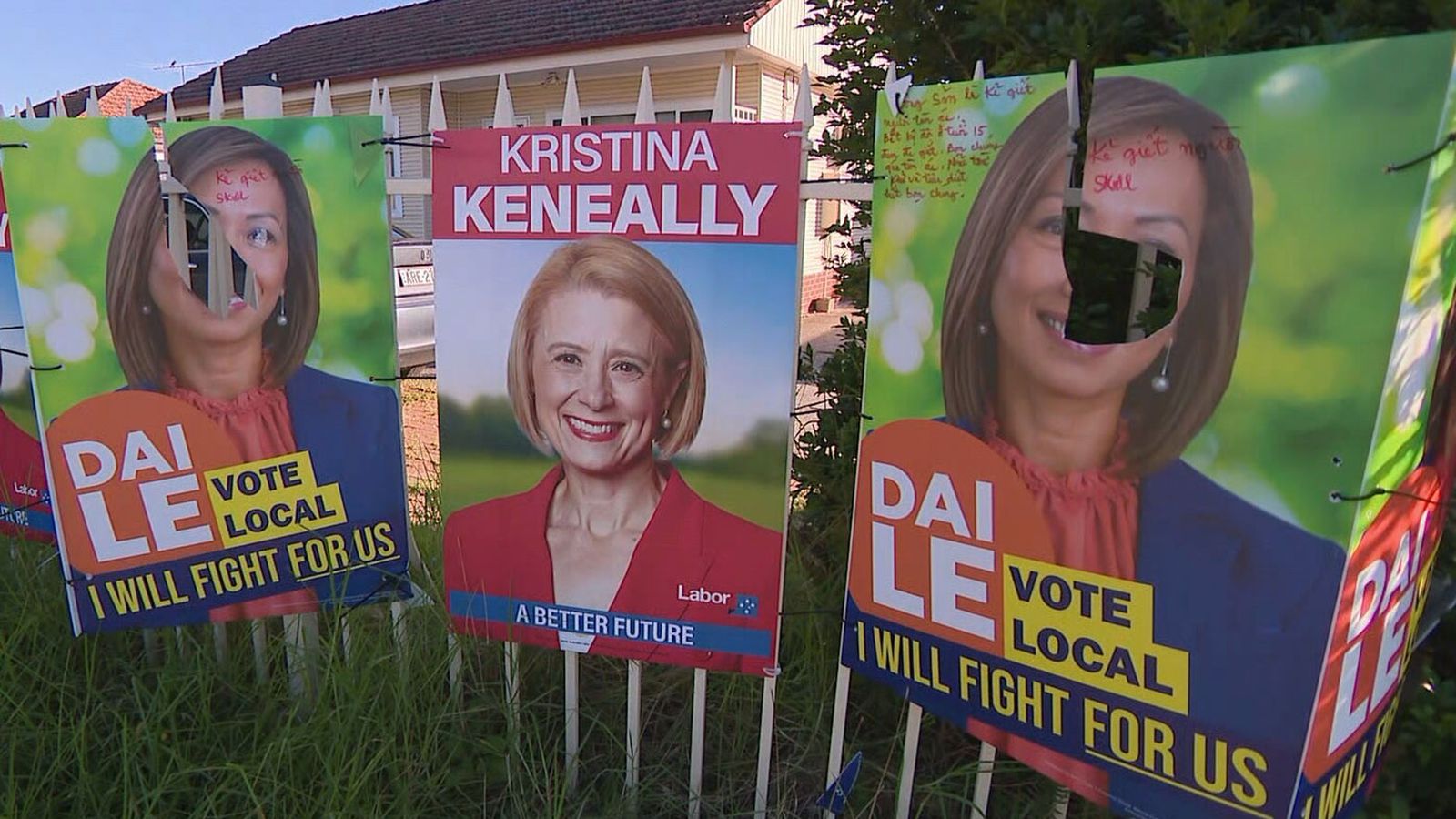Fowler Independent Candidate Dai Le’s Election Posters Get Vandalised With Offensive Words