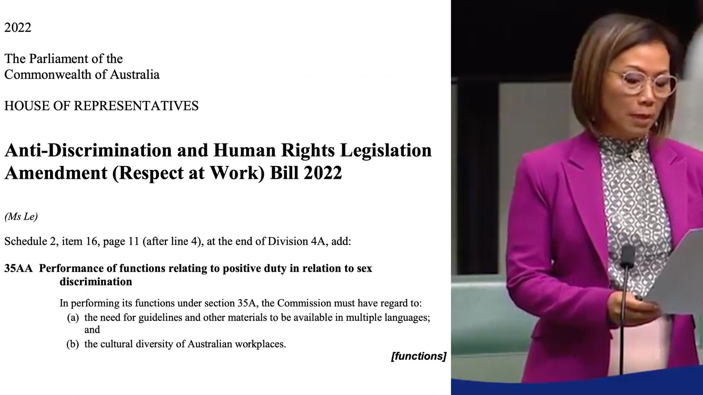 Dai Le MP’s Amendments To Assist CALD Communities In Reporting For Safer Workplaces Unanimously Passed